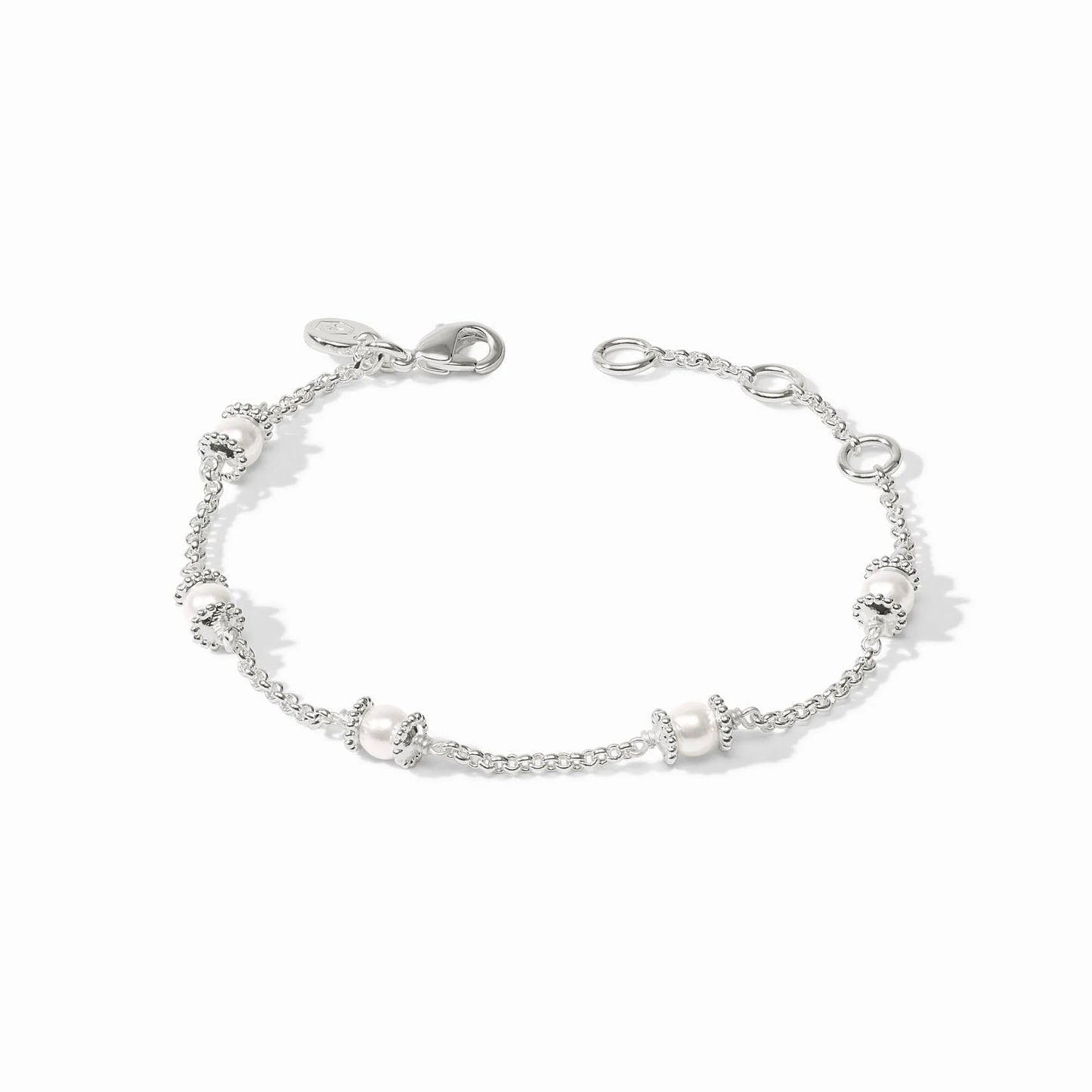 Julie Vos Hydra Delicate Silver Bracelete In Pearl
