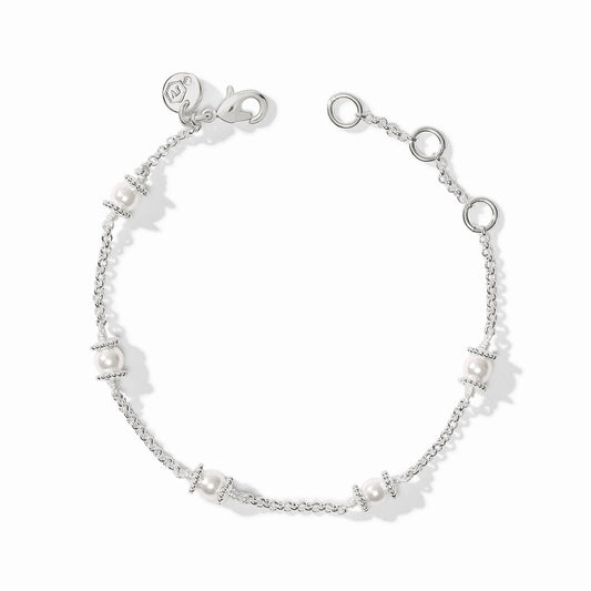 Julie Vos Hydra Delicate Silver Bracelete In Pearl