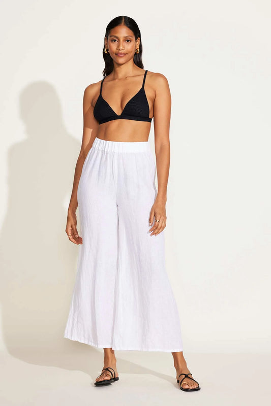 Tallows Linen Wide Leg Pant White EcoLinen