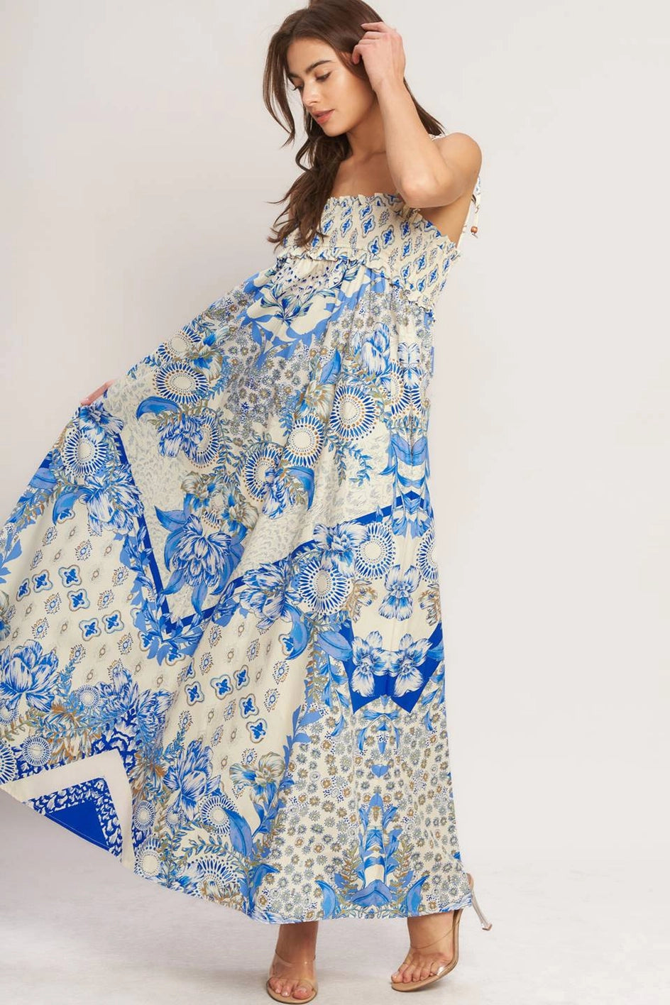 Smocked Bodice Maxi Dress