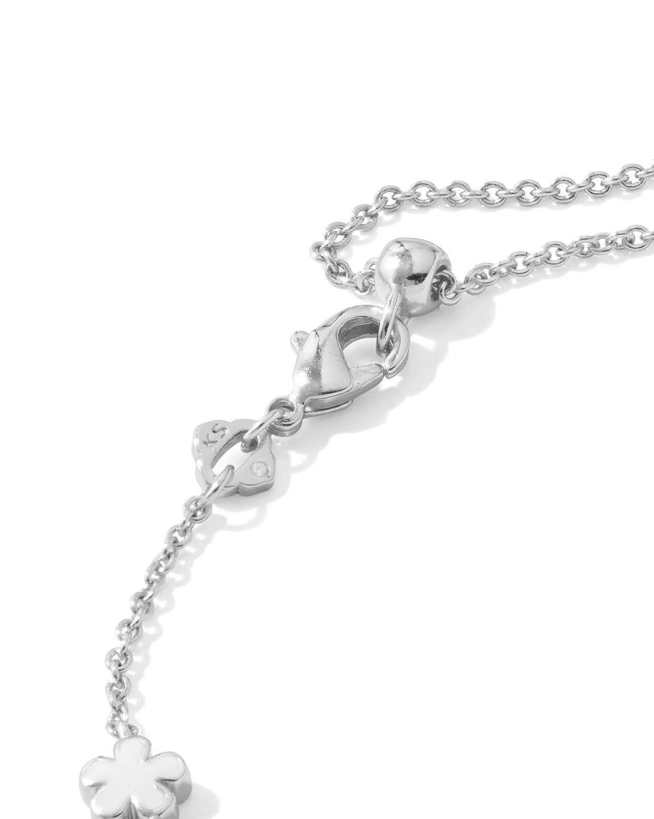 Kendra Scott Jane Silver White Enamel Delicate Chain Bracelet