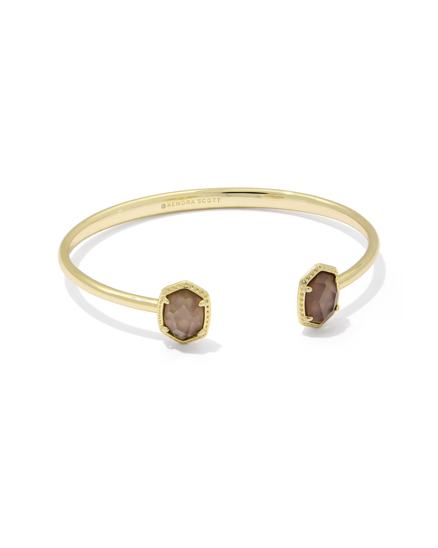 Kendra Scott Daphne Gold Frame Cuff Bracelet Taupe Mother of Pearl