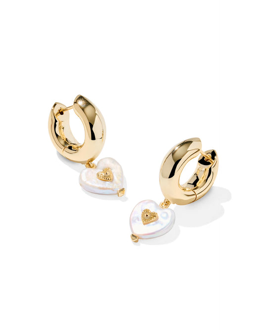 Kendra Scott Sasha Heart Gold Huggie