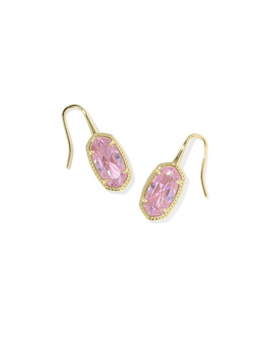 Kendra Scott Lee Luxe Drop Earring in Gold Light Pink