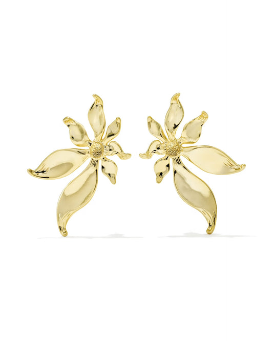 Kendra Scott Anya Flower Stud Earring In Gold Metal