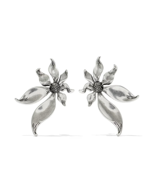 Kendra Scott Anya Flower Stud Earring Vintage Silver Metal