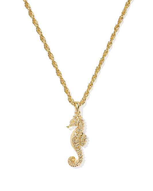 Kendra Scott Seahorse Short Pendant Neckalce in Gold