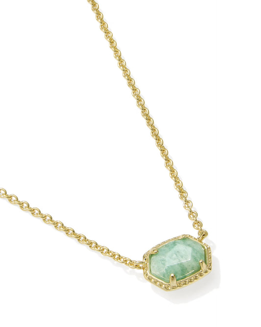 Kendra Scott Daphne Gold Frame Short Pendant Necklace In Teal Amazonite