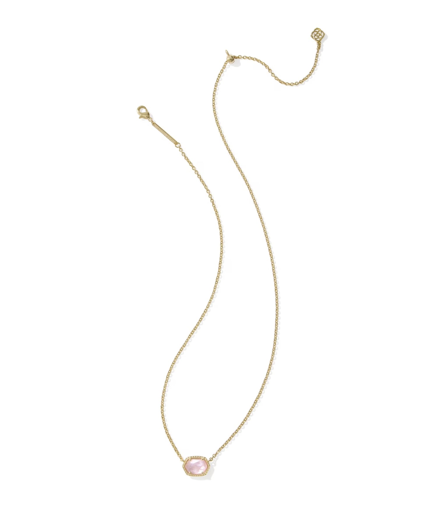 Kendra Scott Daphne Gold Frame Short Pendant Necklace In Light Pink Mother Of Pearl