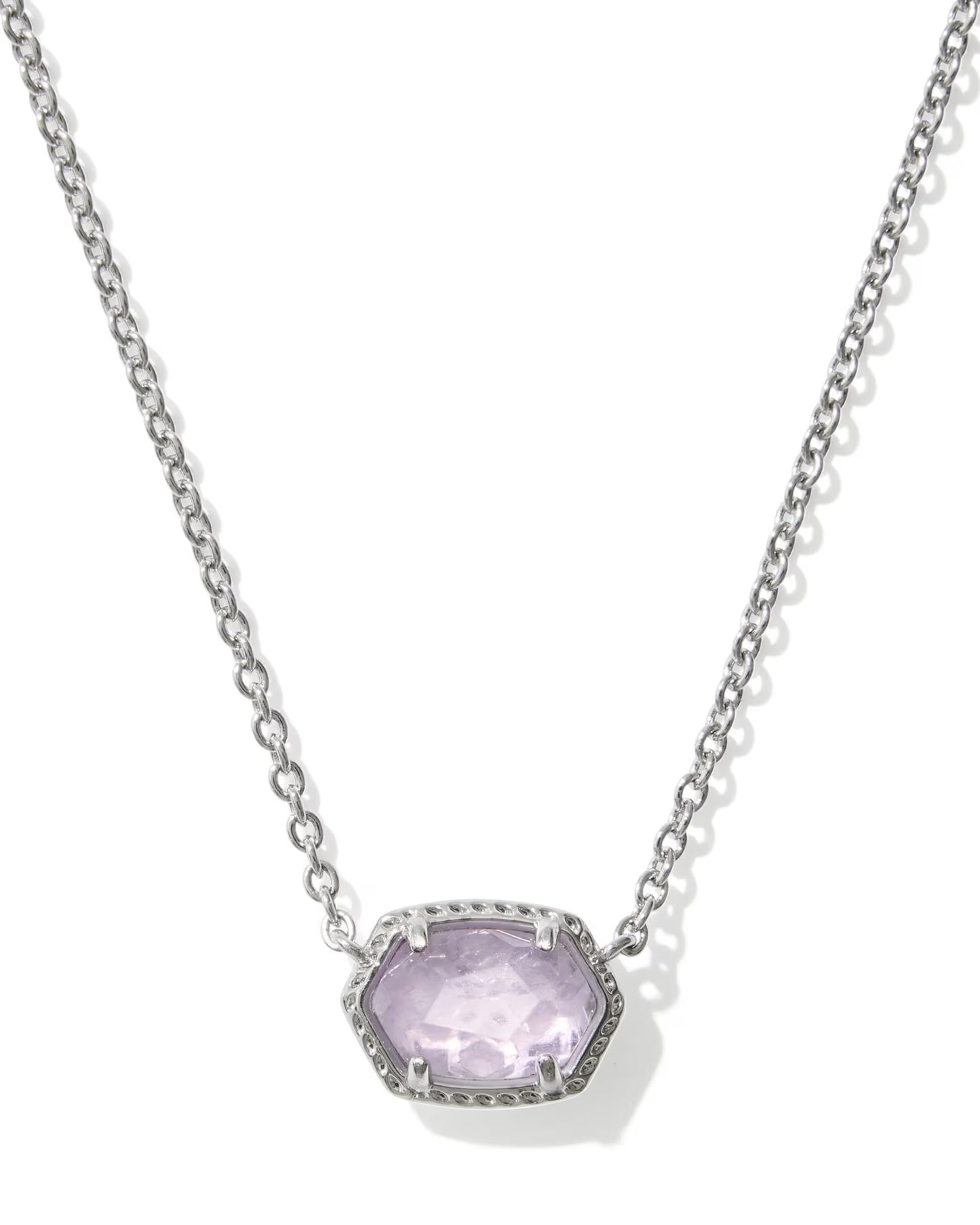 Kendra Scott Daphne Silver Frame Short Pendant Neckalce In Amethyst