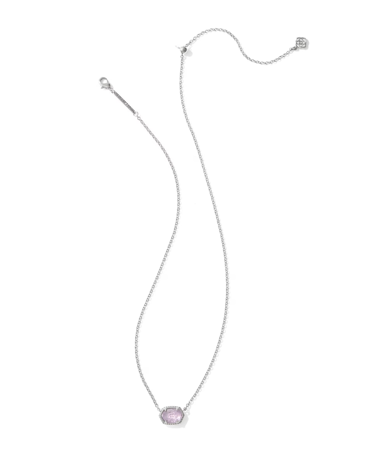 Kendra Scott Daphne Silver Frame Short Pendant Neckalce In Amethyst