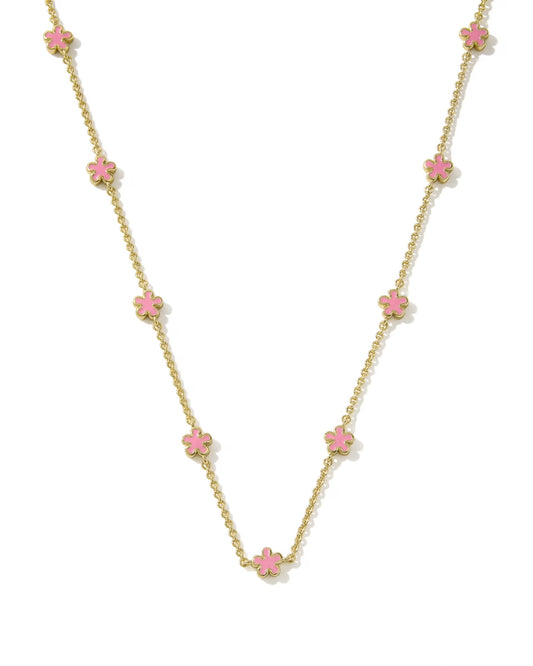 Kendra Scott Jane Gold Strand Neckalce In Dark Pink Enamel