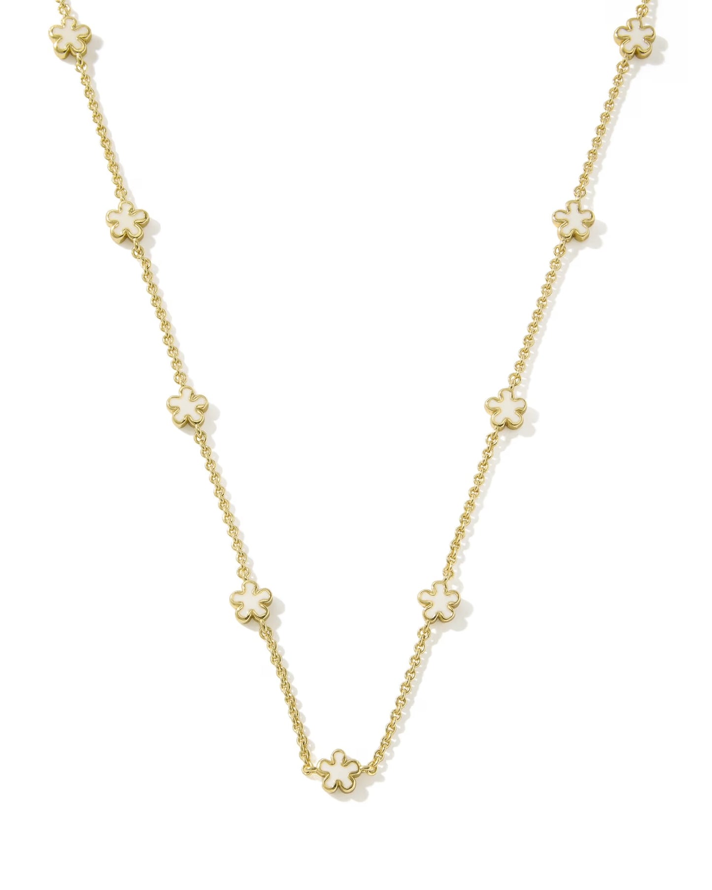 Kendra Scott Jane Gold Strand Neckalce In White Enamel