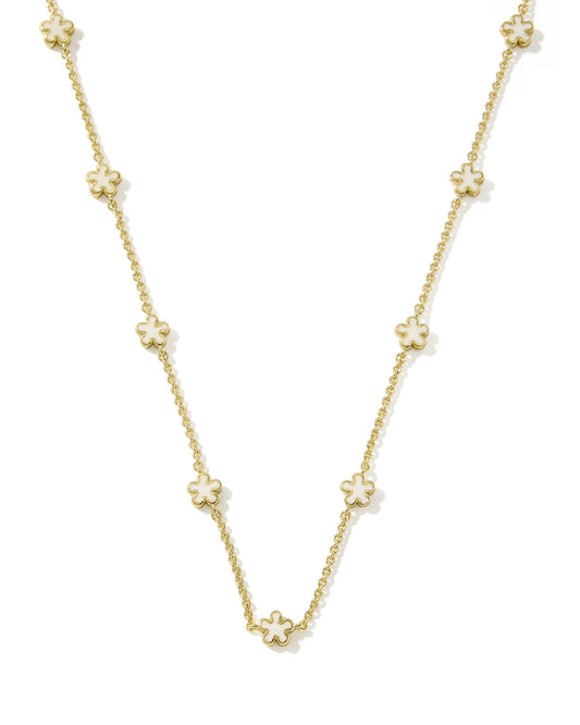 Kendra Scott Jane Gold Strand Neckalce In White Enamel