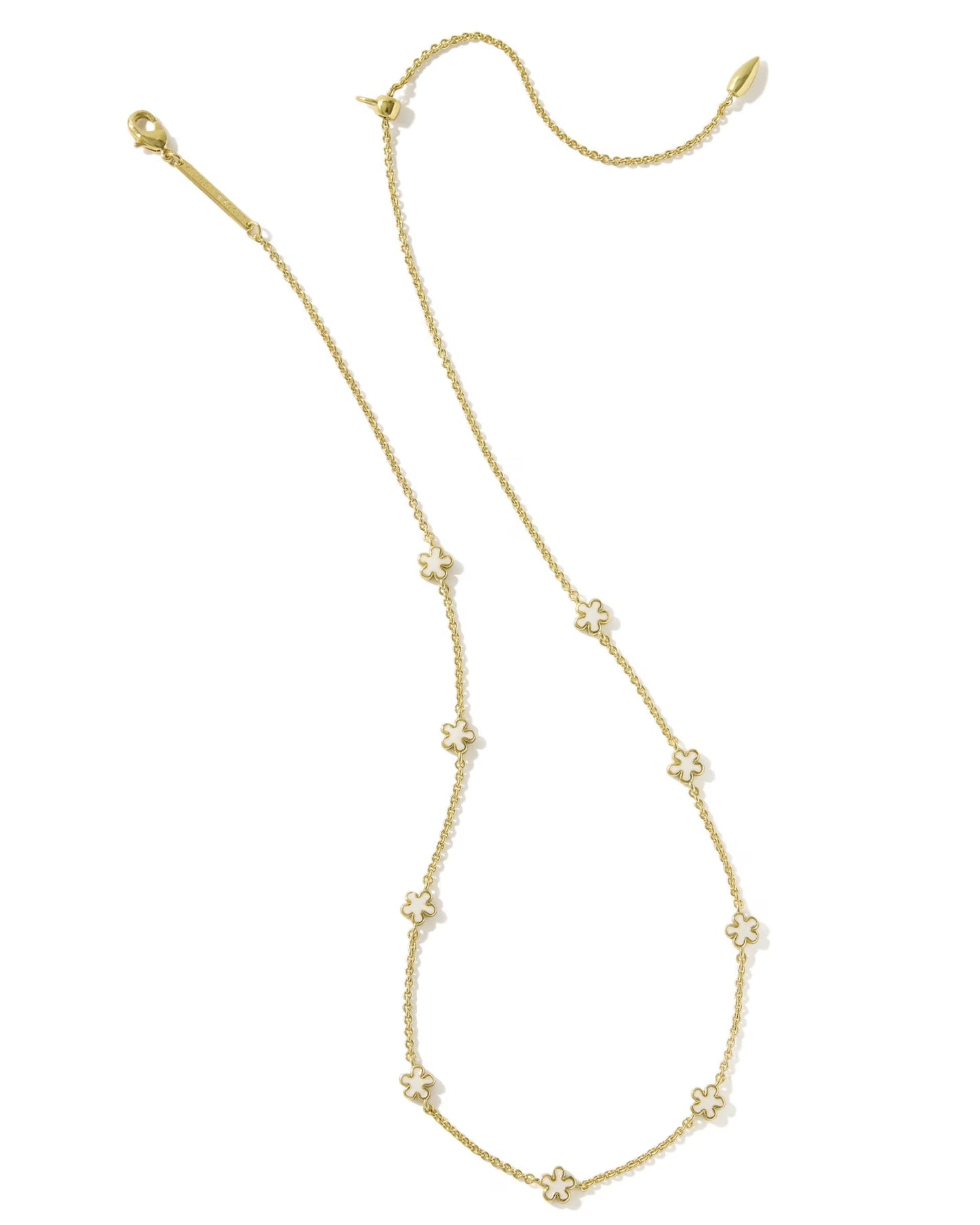 Kendra Scott Jane Gold Strand Neckalce In White Enamel