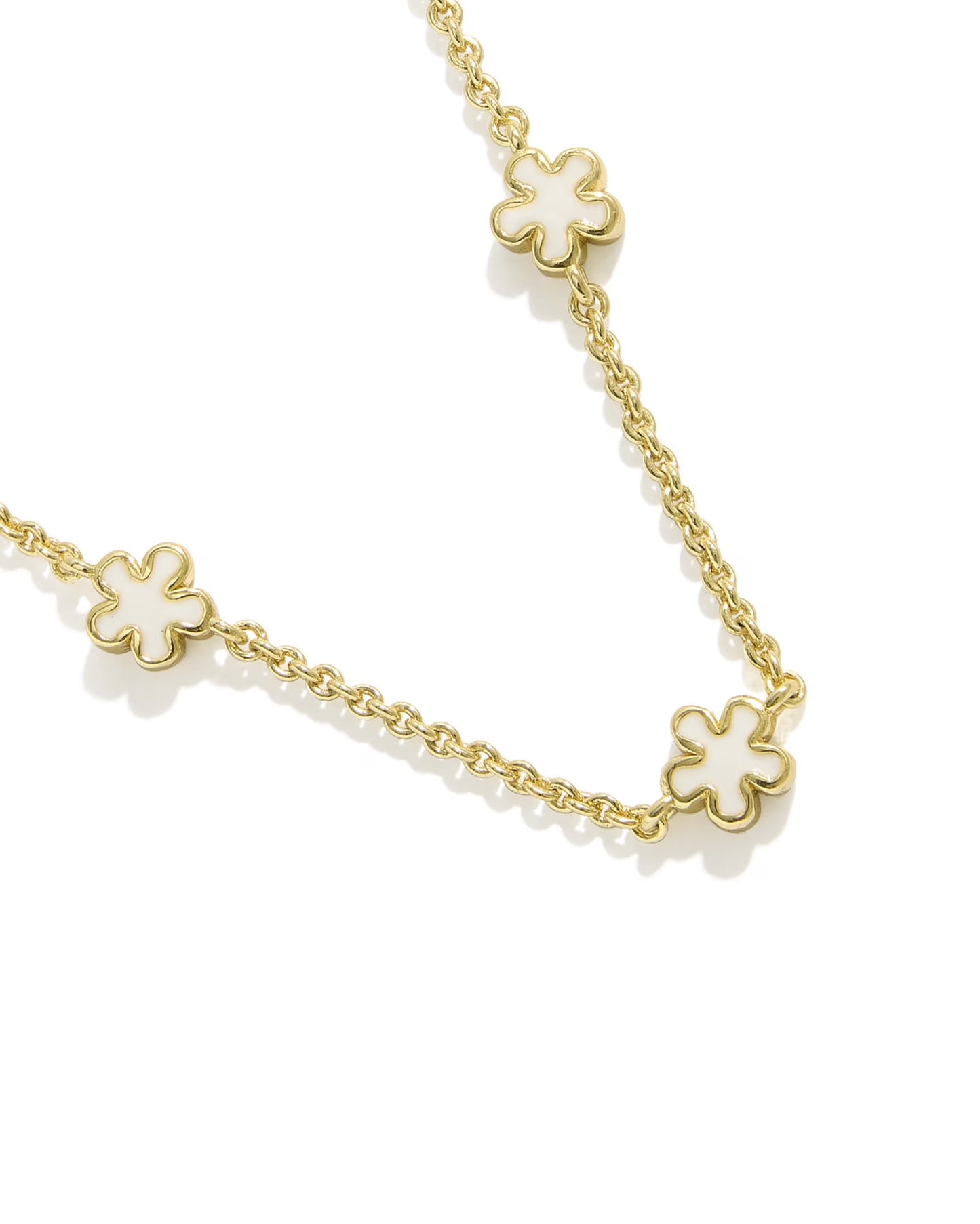 Kendra Scott Jane Gold Strand Neckalce In White Enamel