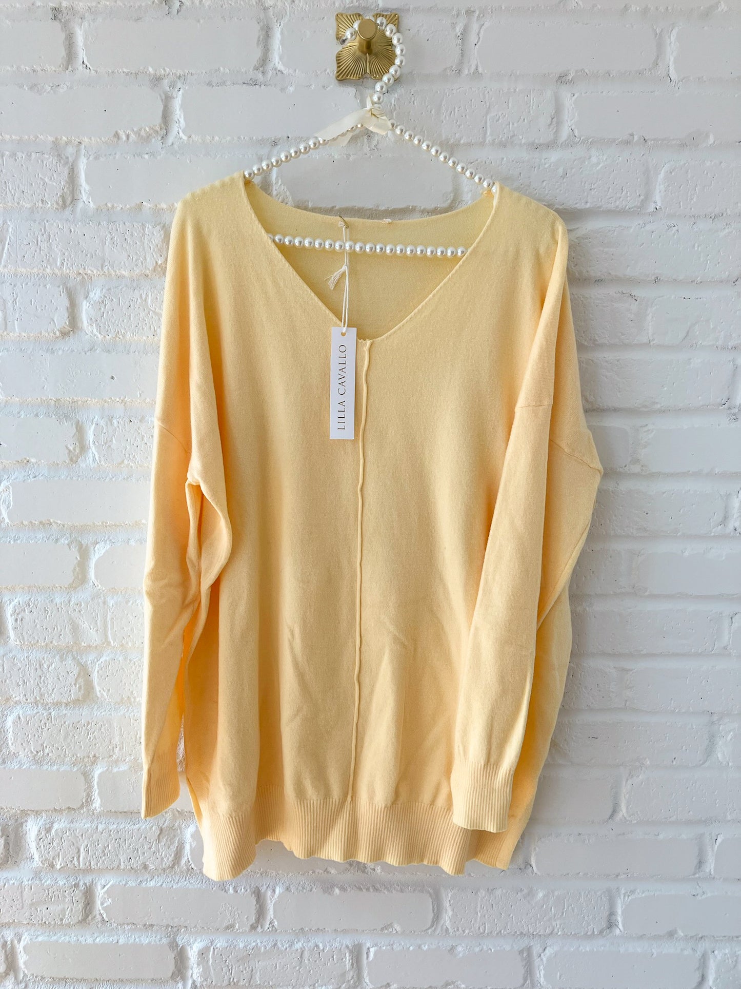 Canary Yellow Soft Loose Fit Tunic Sweater