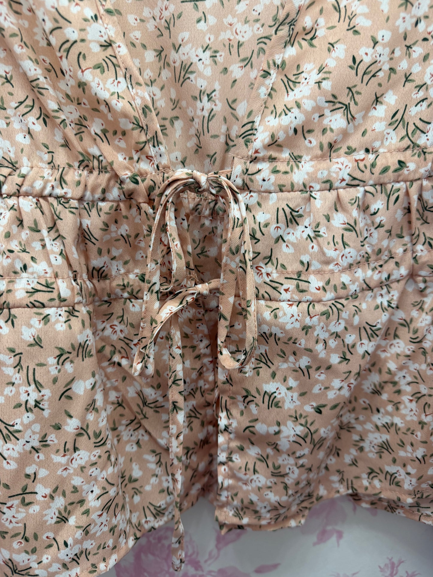 Floral Tie Front Top
