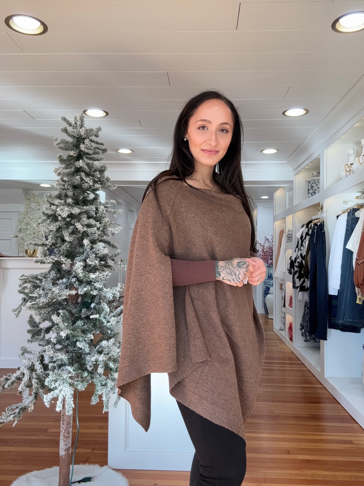 Light weight Brown Poncho Sweater