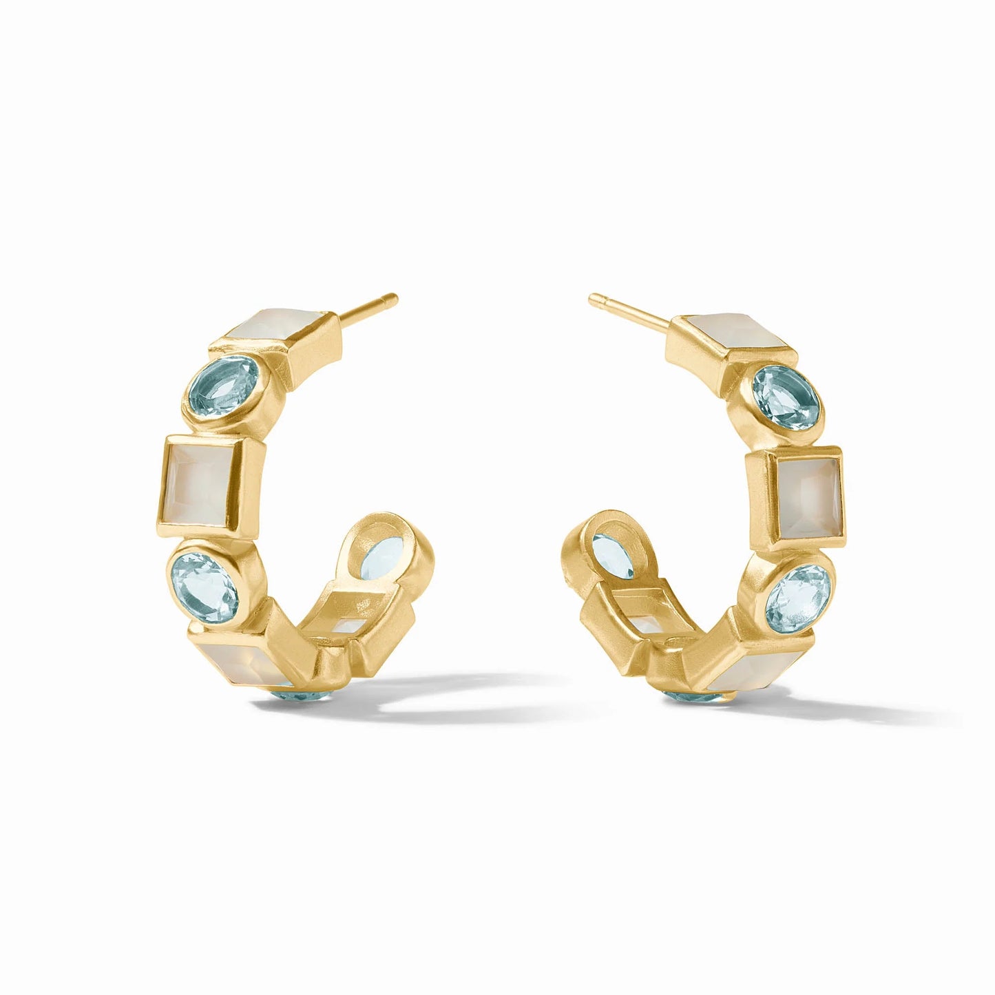 Julie Vos Jolie Hoop In Aquamarine Blue
