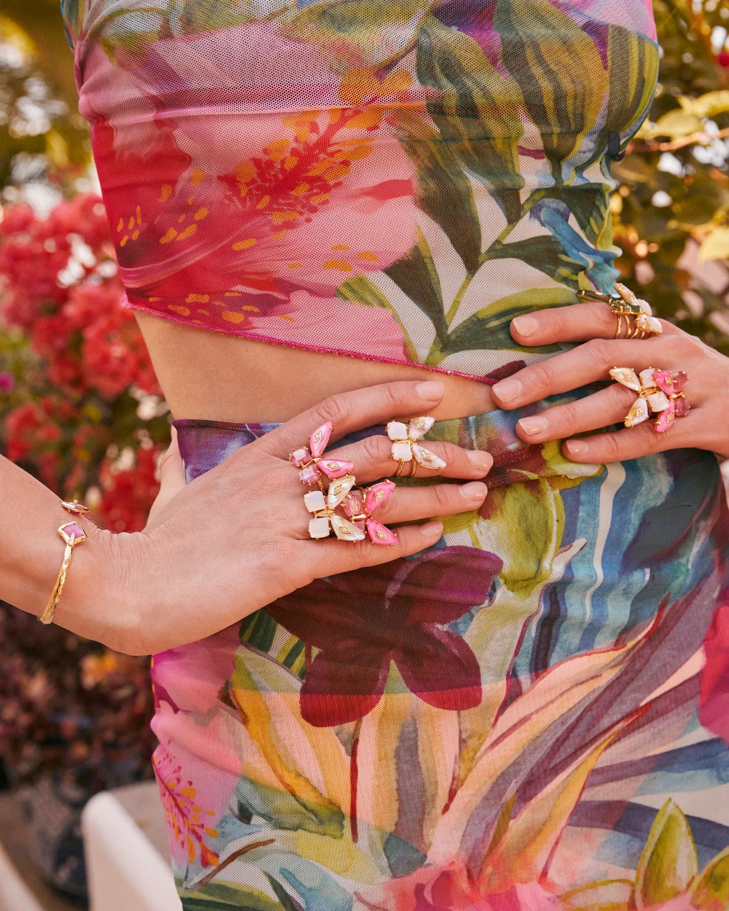 Kendra Scott Buttefly Ring Gold Iridescent White Mix