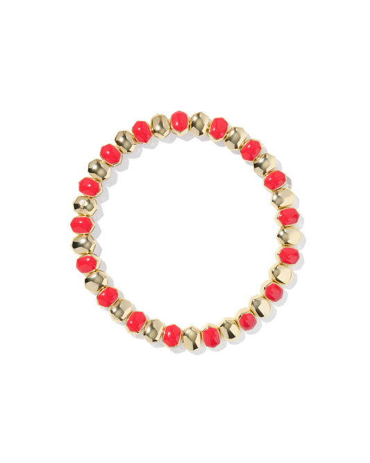 Kendra Scott Daphne Enamel Stretch Bracelet Red Enamel