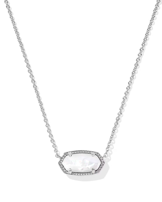 Kendra Scott Elisa Silver Pendant Necklace In Mother Of Pearl