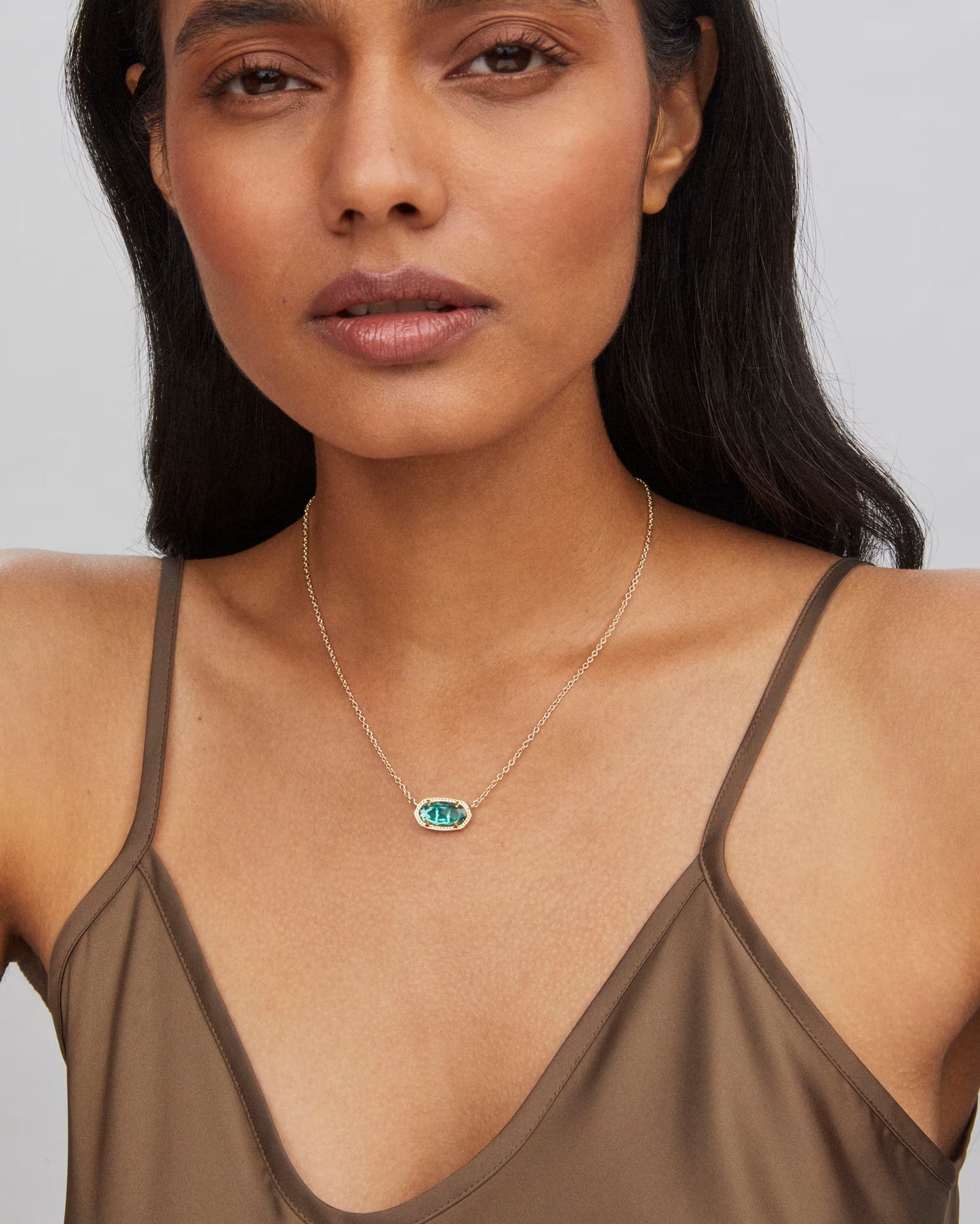 Kendra Scott Elisa Gold Pendant Necklace In London Blue Glass