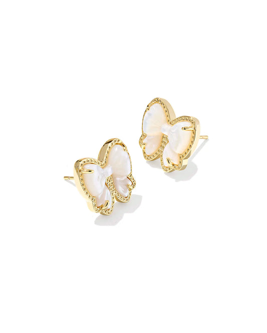 Kendra Scott Haley Bow Stud Earring Gold Ivory Mother Of Pearl