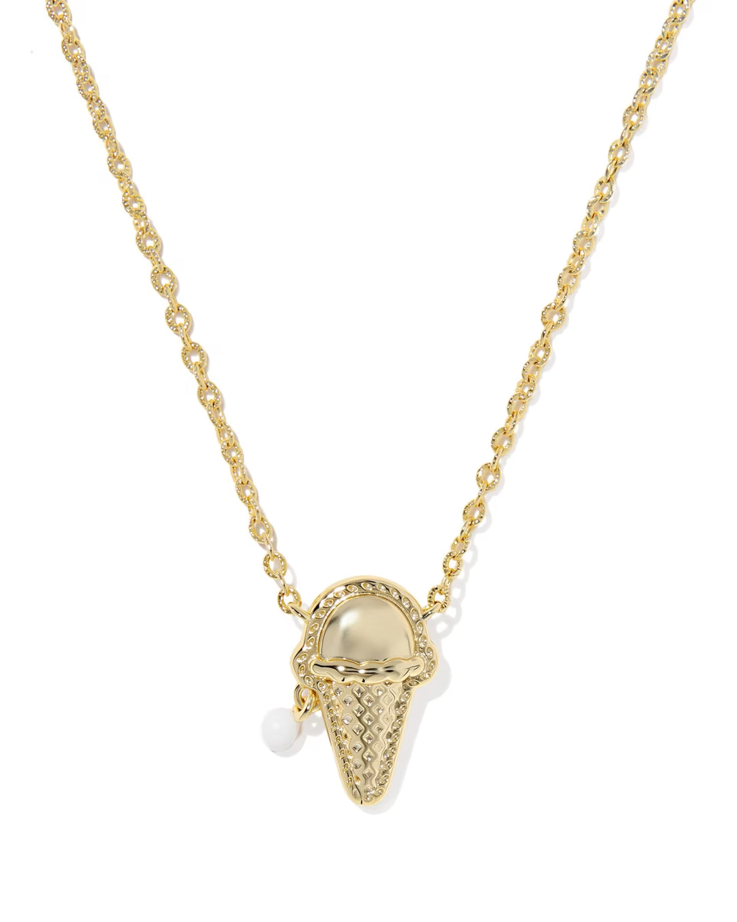 Kendra Scott Ice Cream Gold Short Pendant Necklace Ivory Mother-of-Pearl