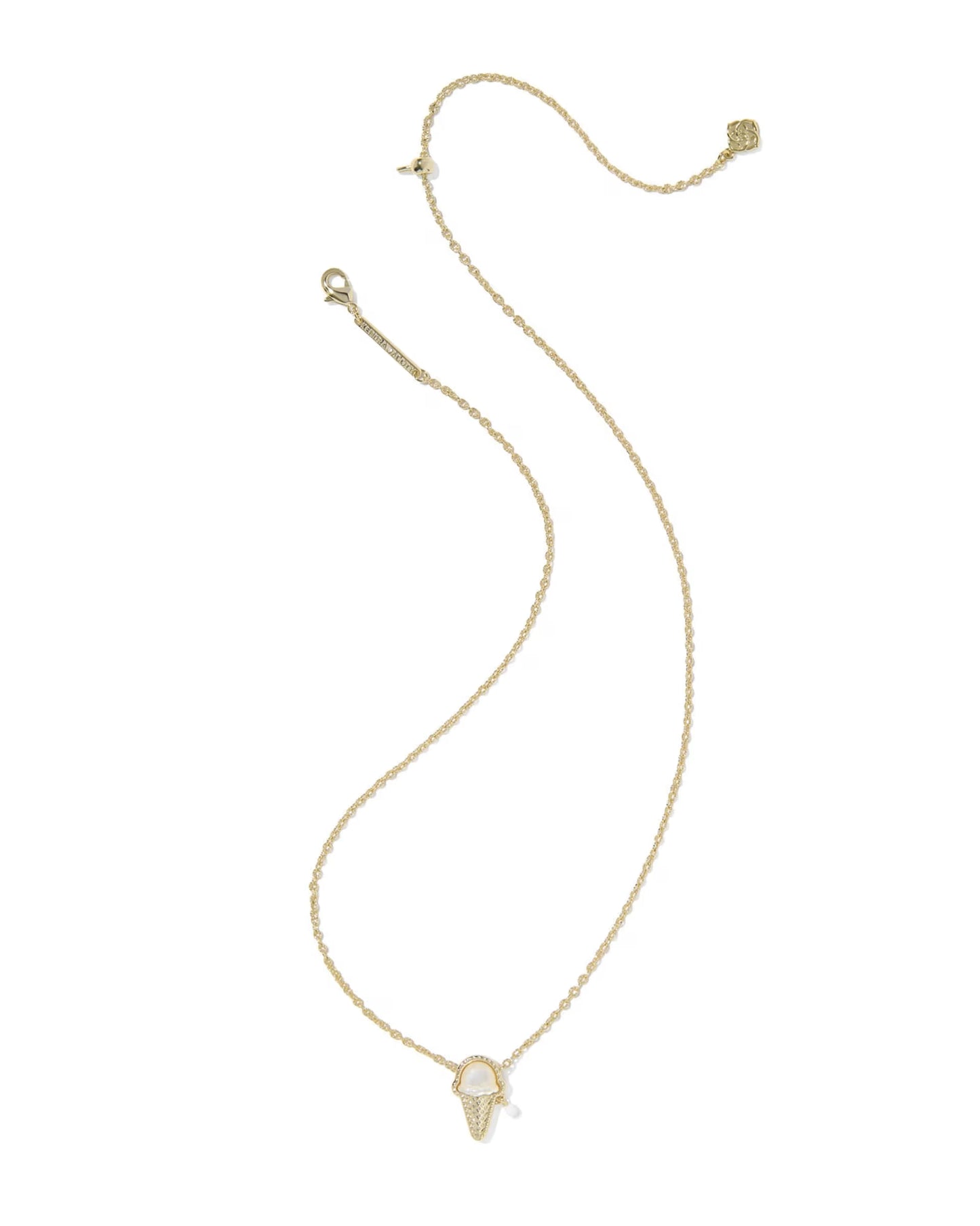 Kendra Scott Ice Cream Gold Short Pendant Necklace Ivory Mother-of-Pearl