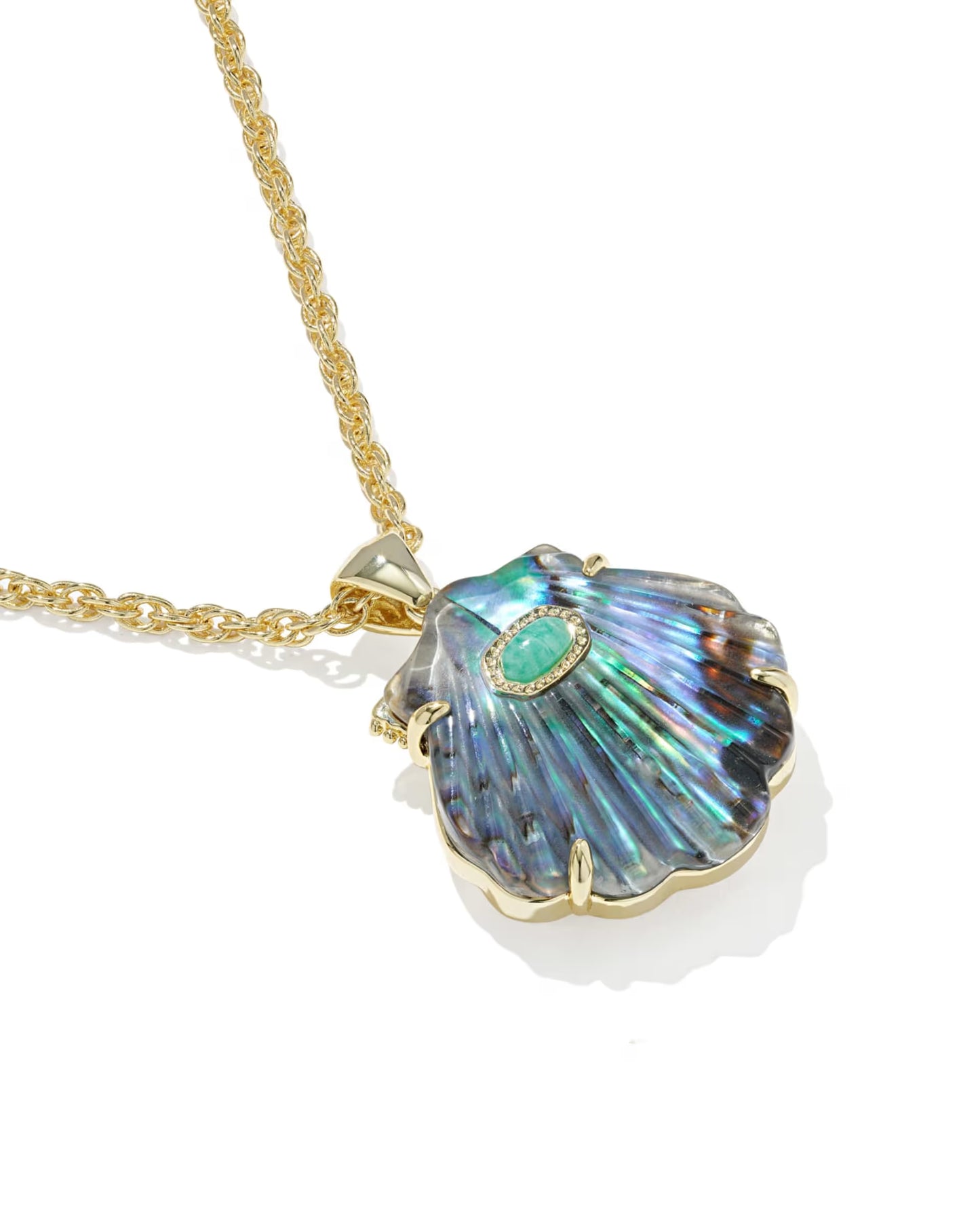 Kendra Scott Lucia Shell Short Pendant Necklace Abalone Shell