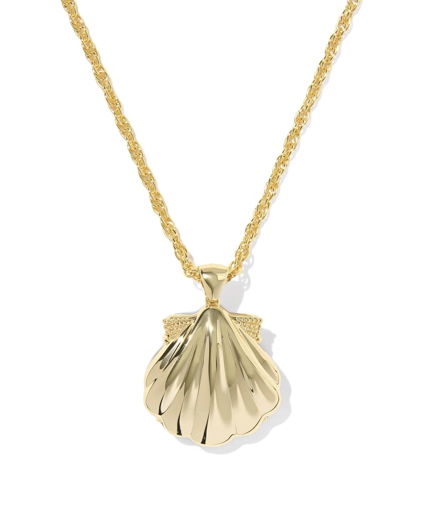 Kendra Scott Lucia Shell Gold Short Pendant Necklace Iridescent Abalone