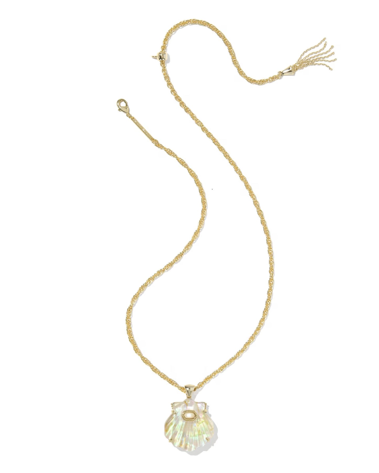 Kendra Scott Lucia Shell Gold Short Pendant Necklace Iridescent Abalone