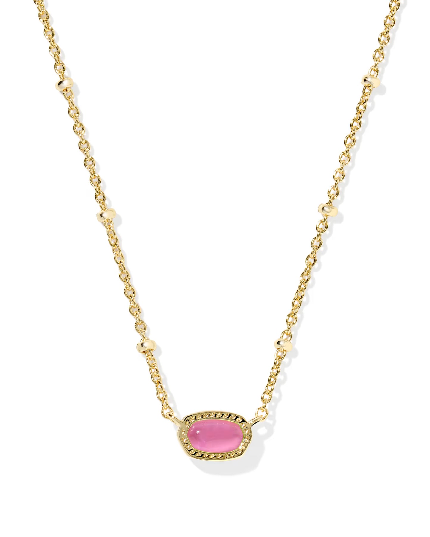 Kendra Scott Mini Elisa Gold Satellite Short Pendant Necklace in Azalea Illusion