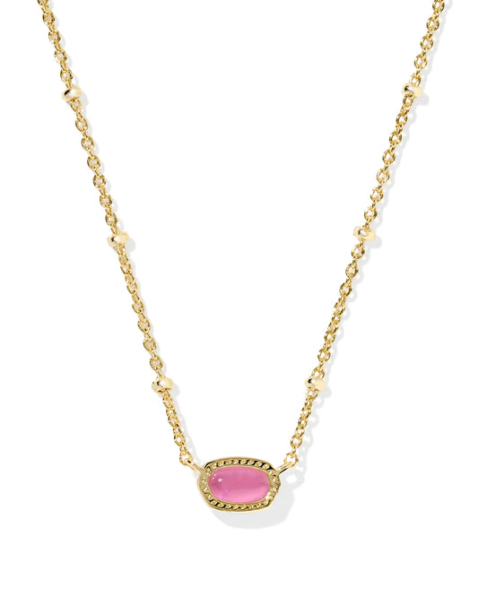 Kendra Scott Mini Elisa Gold Satellite Short Pendant Necklace in Azalea Illusion