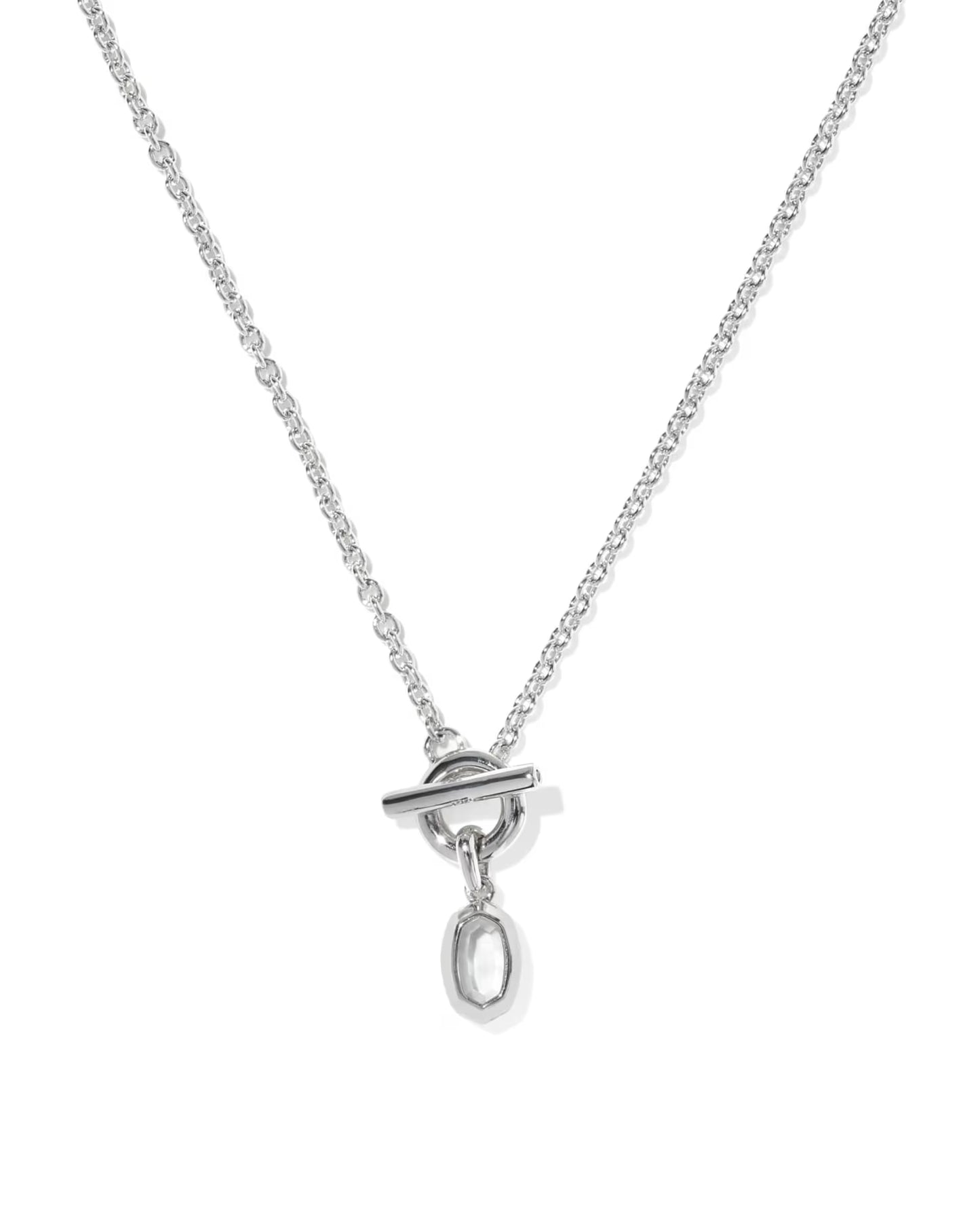 Kendra Scott Mini Elisa Silver Toggle Short Pendant Necklace