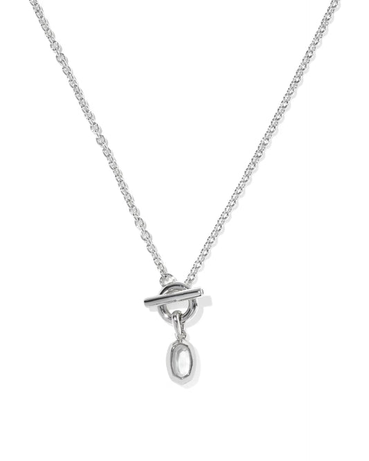 Kendra Scott Mini Elisa Silver Toggle Short Pendant Necklace