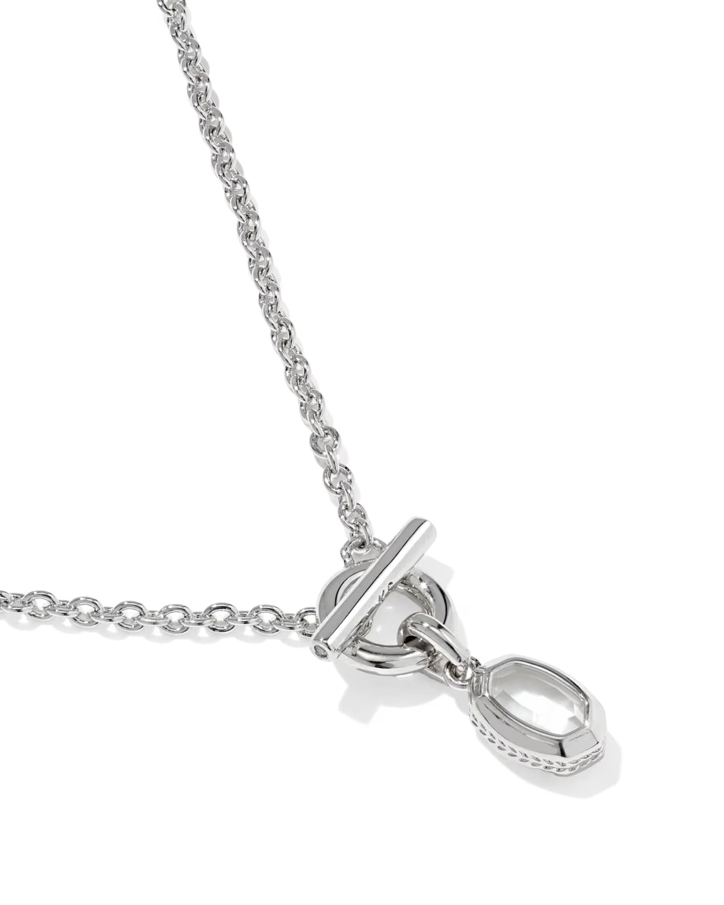 Kendra Scott Mini Elisa Silver Toggle Short Pendant Necklace