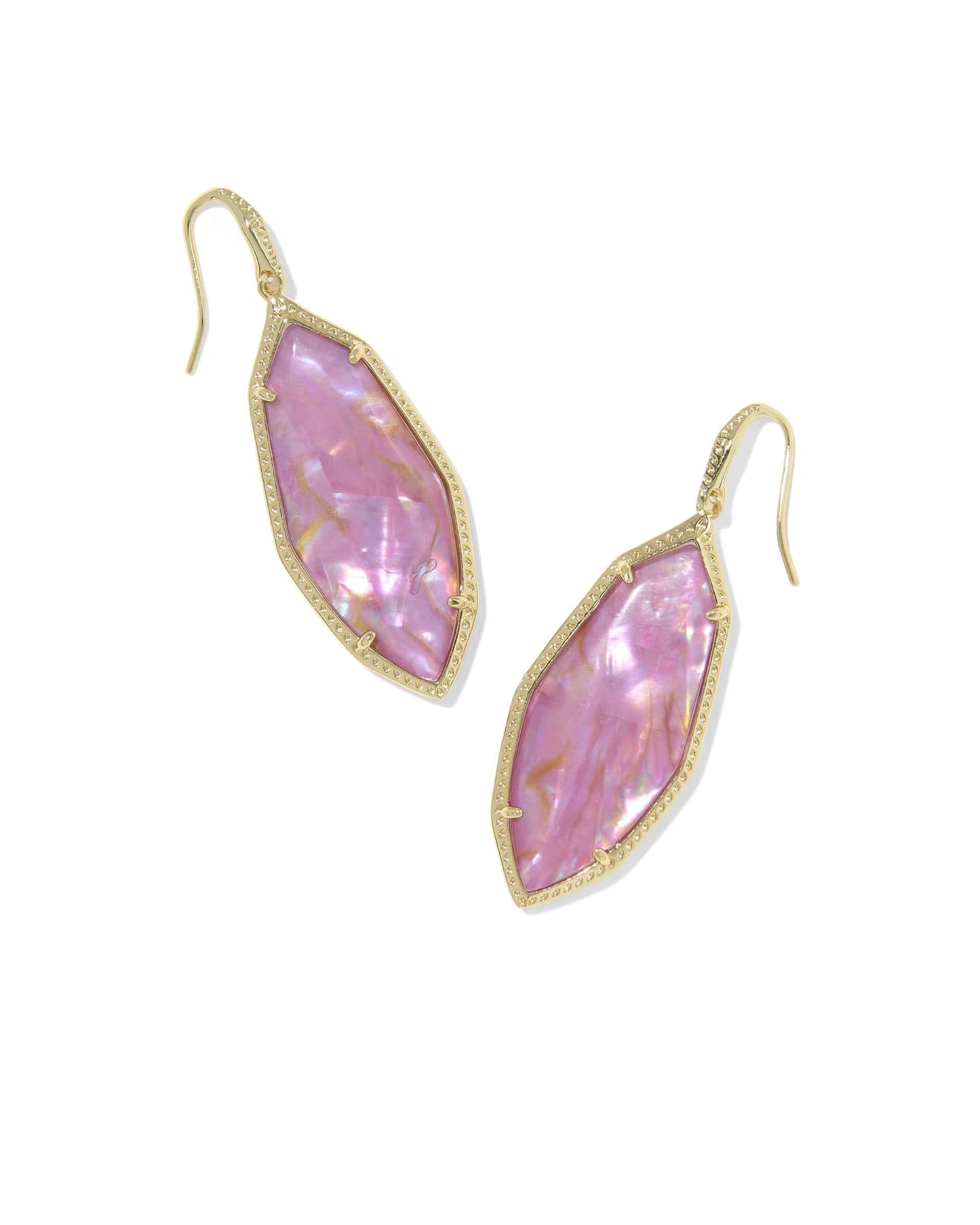 Kendra Scott Ophelia Gold Drop Earrings Light Mauve Illusion