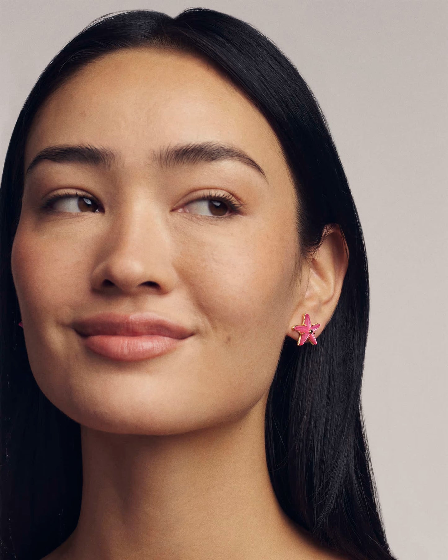 Kendra Scott Parker Starfish Gold Stud Earrings Bright Pink Mother-of-Pearl