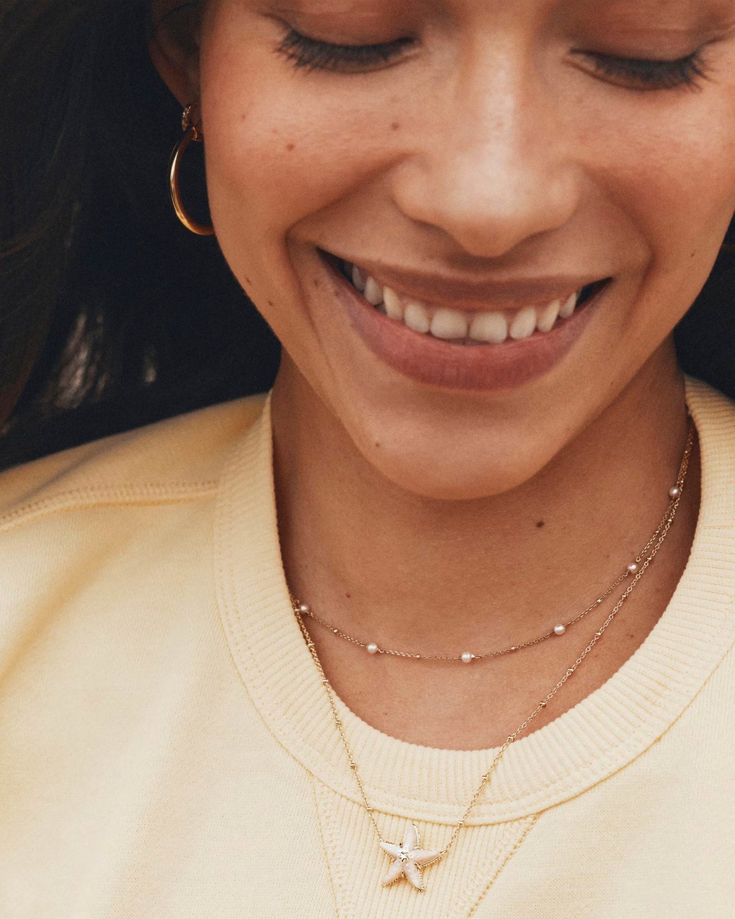 Kendra Scott Parker Starfish Gold Short Pendant Necklace Natural Mother-of-Pearl