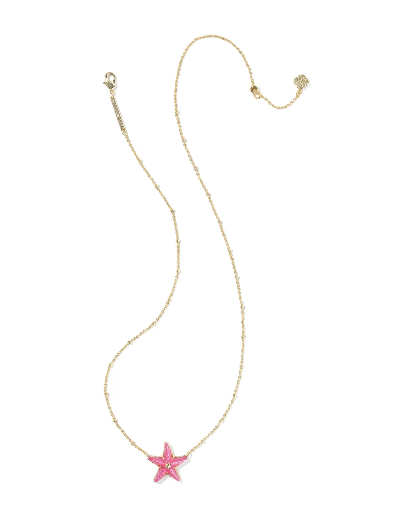 Kendra Scott Parker Starfish Gold Short Pendant Necklace Bright Pink Mother-of-Pearl