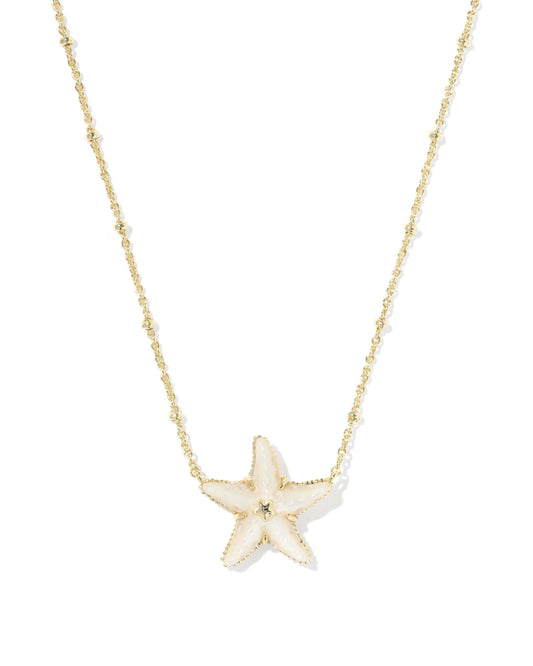 Kendra Scott Parker Starfish Gold Short Pendant Necklace Natural Mother-of-Pearl