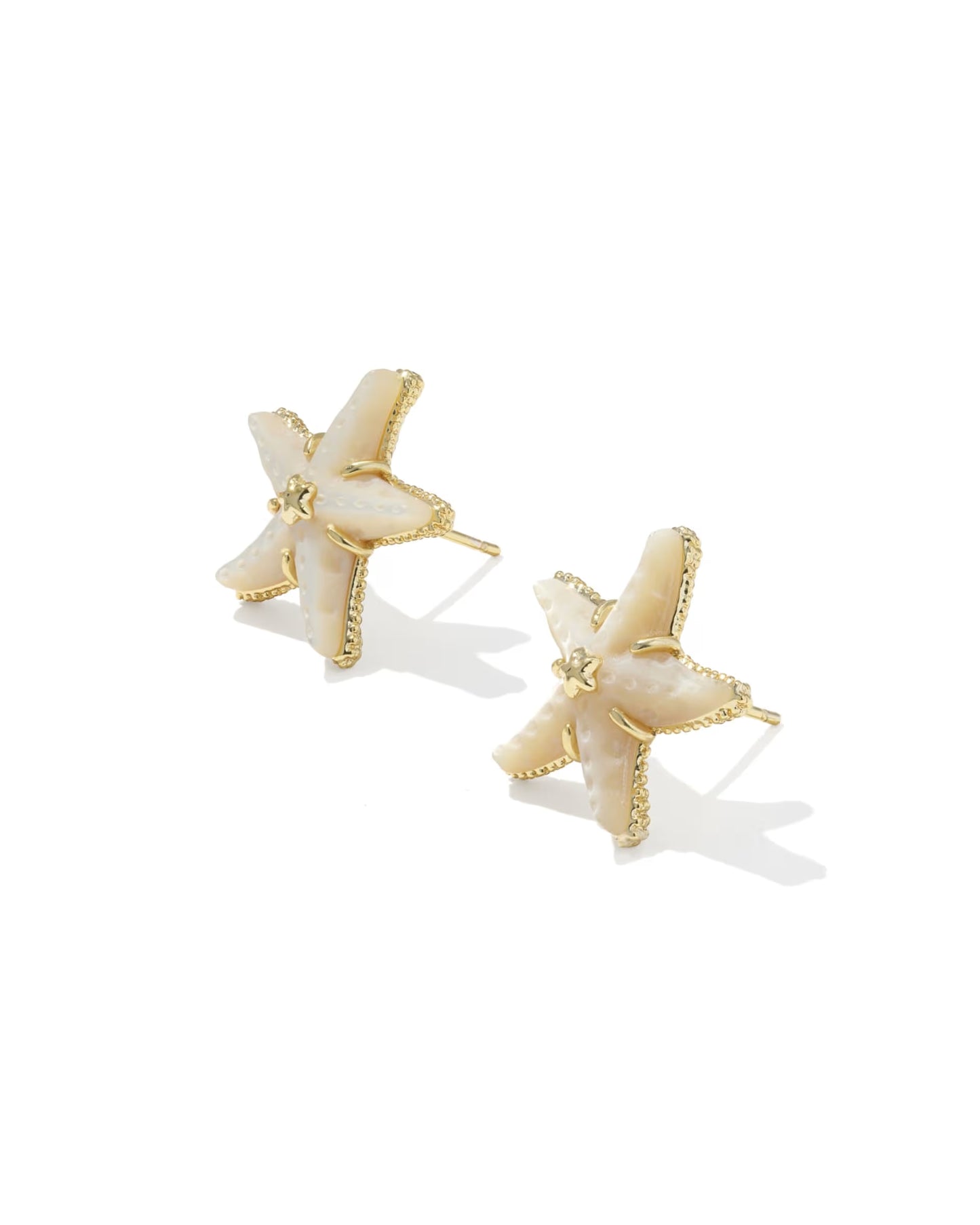 Kendra Scott Parker Starfish Gold Stud Earring in Natural Mother-of-Pearl