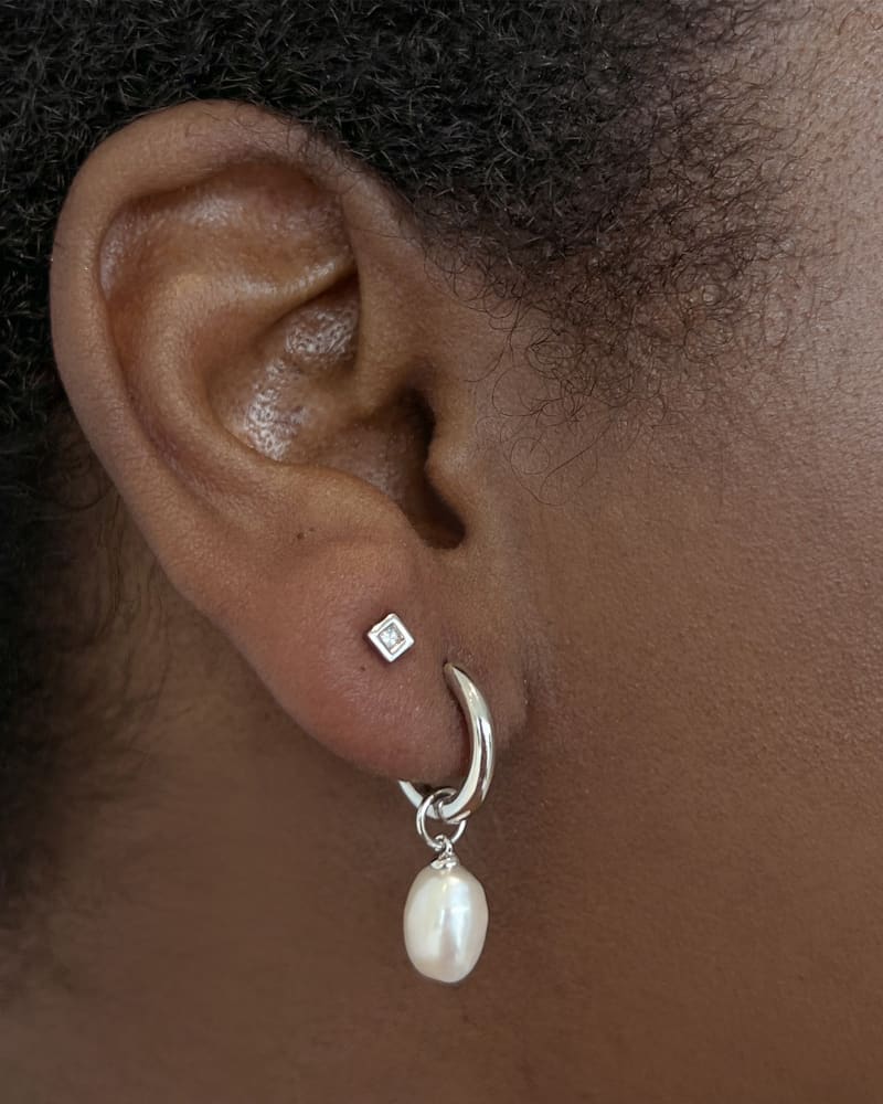 Kendra Scott Willa Silver Pearl Huggie Earrings