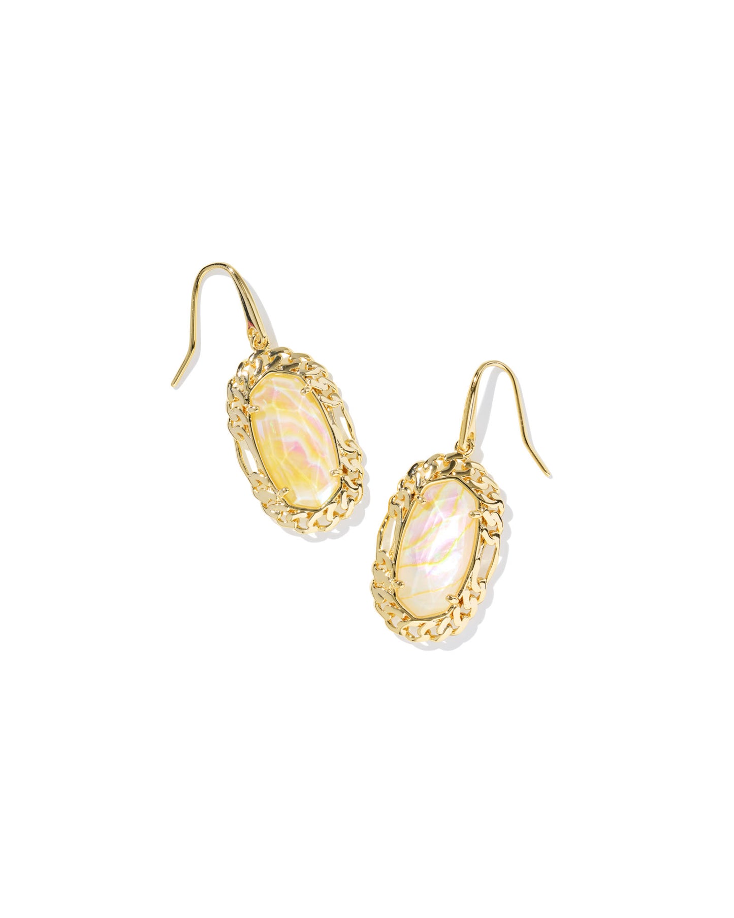 Kendra Scott Dani Figaro Frame Drop Earrings Gold Iridescent Abalone