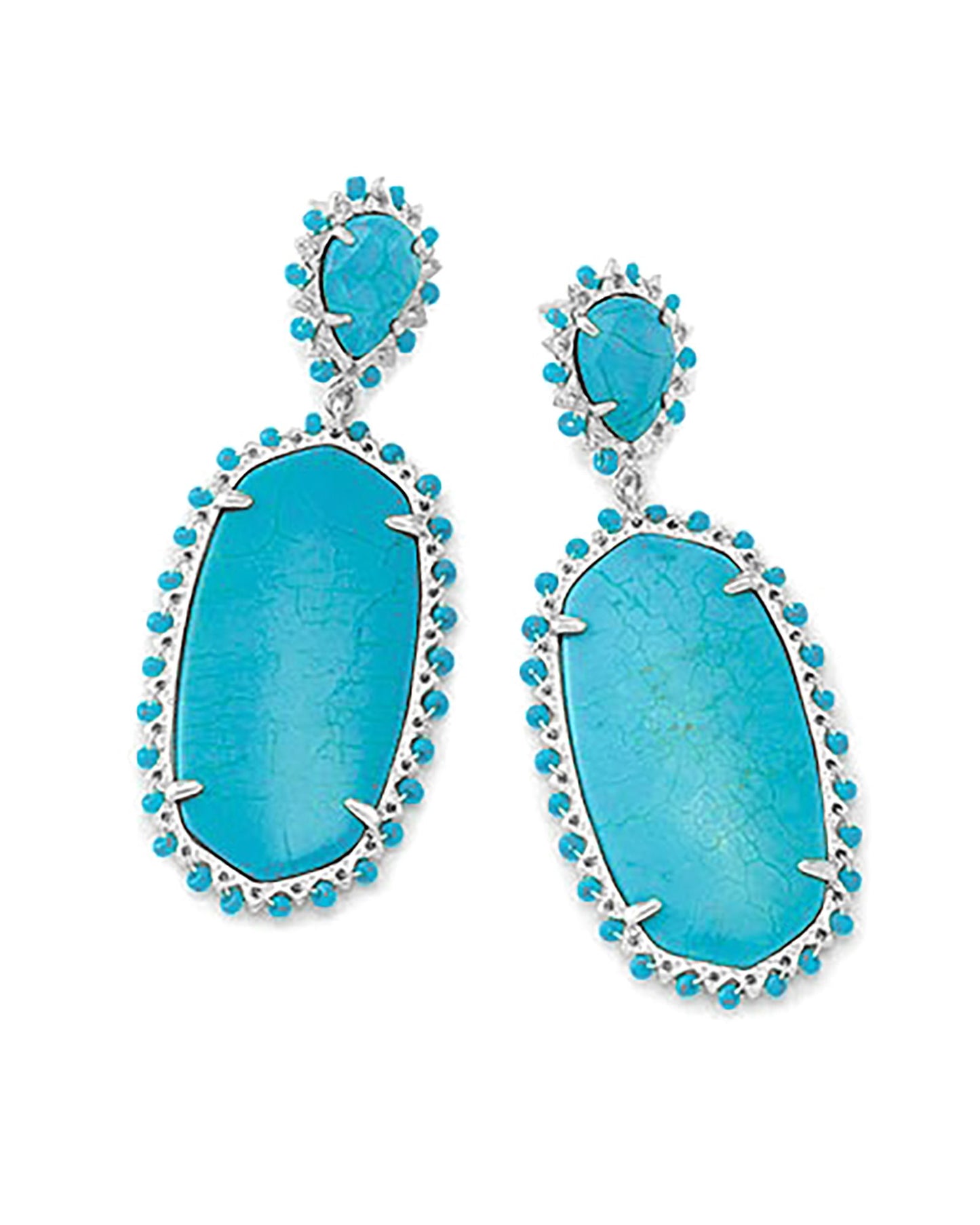 Kendra Scott Parsons Statement Earrings in Silver Turquoise Magnesite