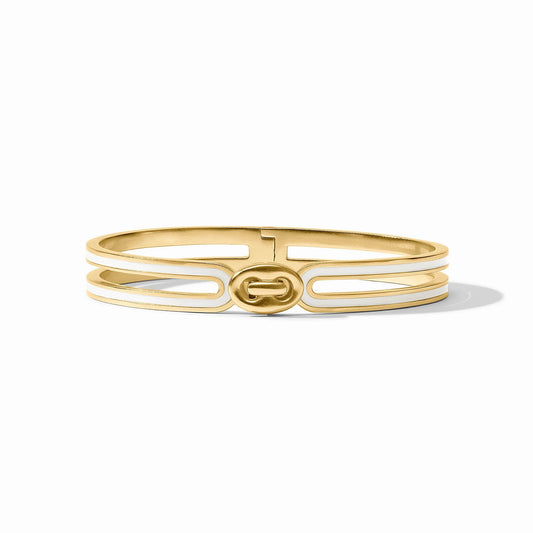 Julie Vos Laguna Enamel Hinge Bangle In Ivory