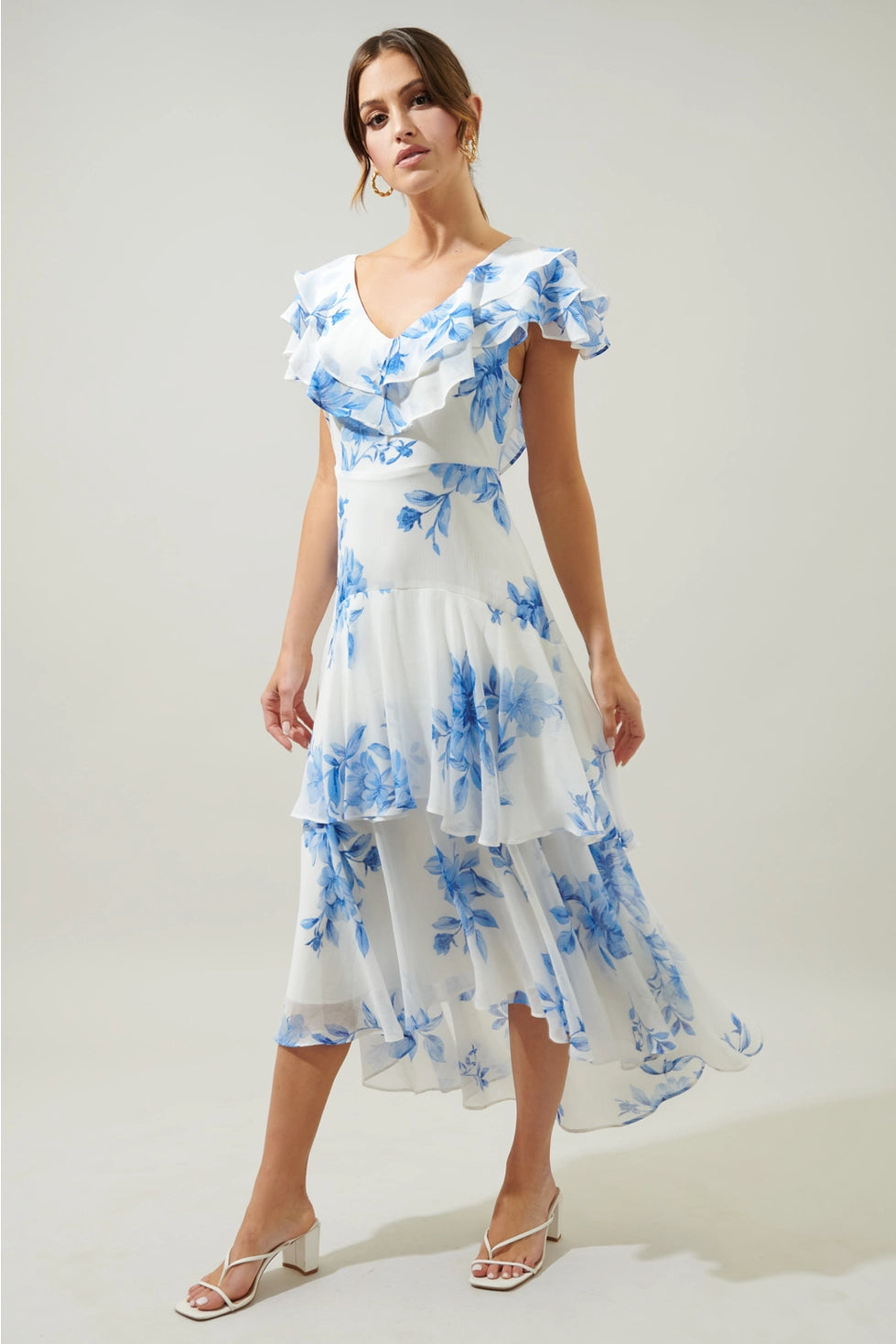 Meliza Ruffle Tiered Sinclair Midi Dress